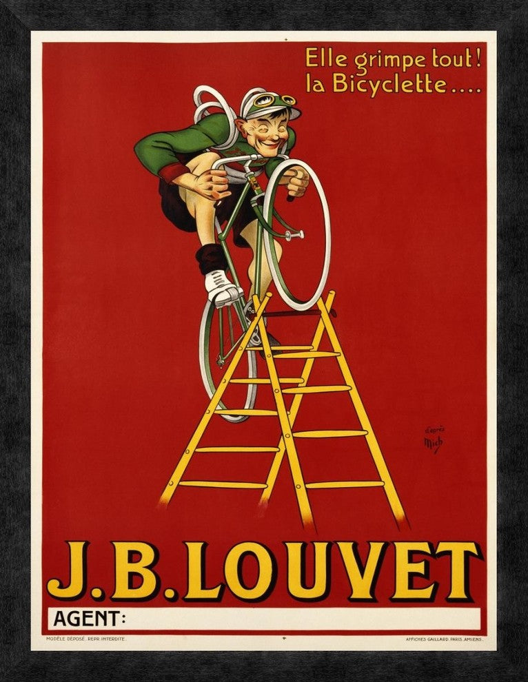 "Louvet Bicycles" Framed Canvas Giclee by Anonymous, 20"x26"