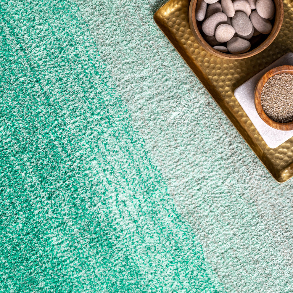 Nuloom Hand-Tufted Ombre Shag Os02 Rug, Turquoise 2'6"x8'runner