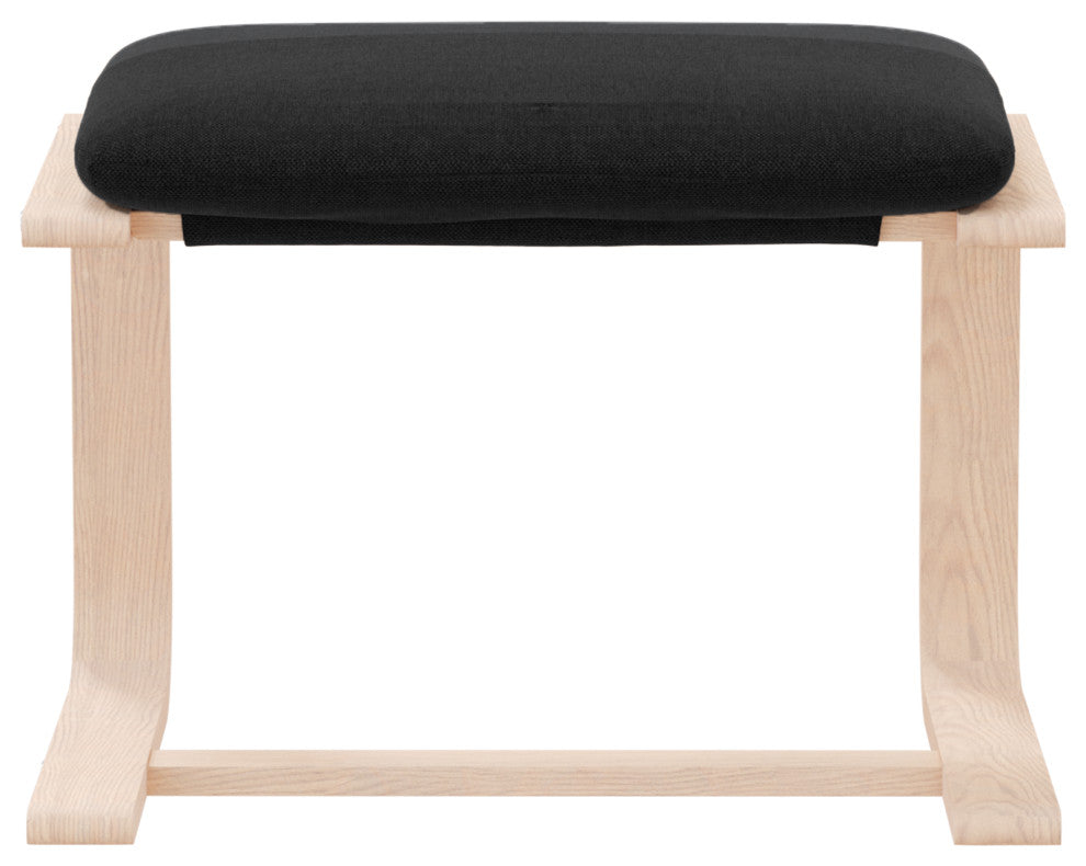 vidaXL Ottoman Footstool Pouf Hassock Footrest Living Room Seat Black Fabric