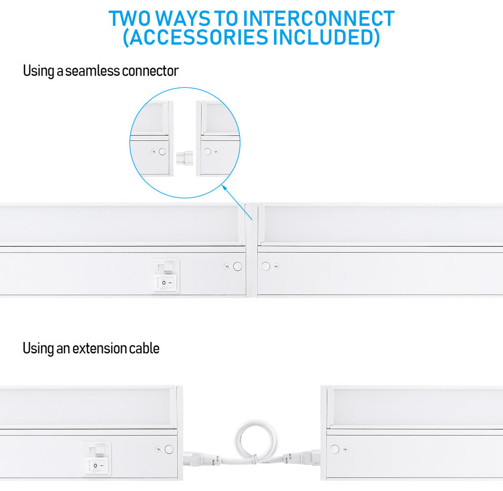 4 Pack 22" LED 3CCT Under Cabinet Light Dimmable 3000K/4000K/5000K Selectable