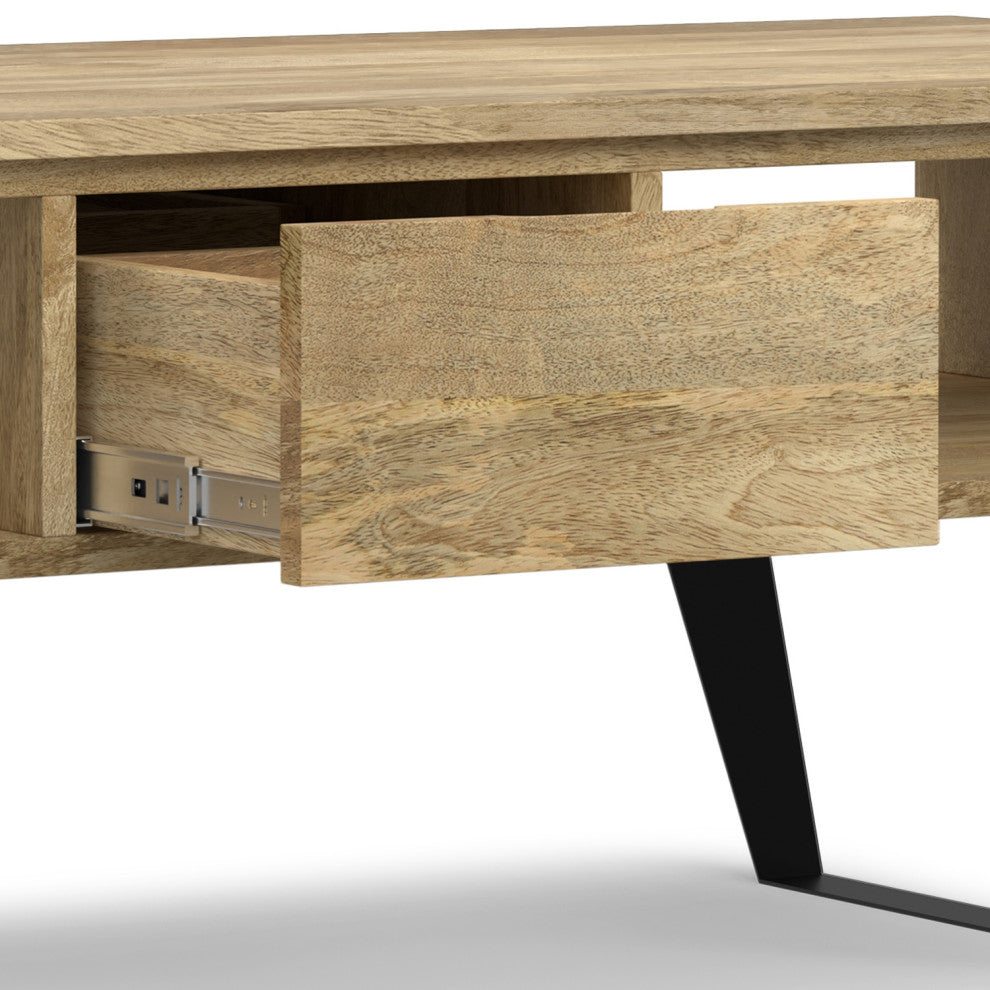 Lowry Solid Acacia Wood Coffee Table, Natural