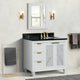 43" Single Vanity, White Finish With Black Galaxy