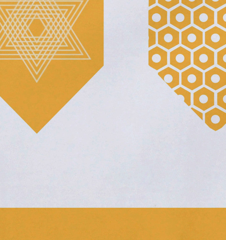 Decorative Holiday Placemat Geometric, Set of 4, Yellow