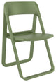Dream Folding Outdoor Bistro Set With White Table and 2 Olive Green Chairs