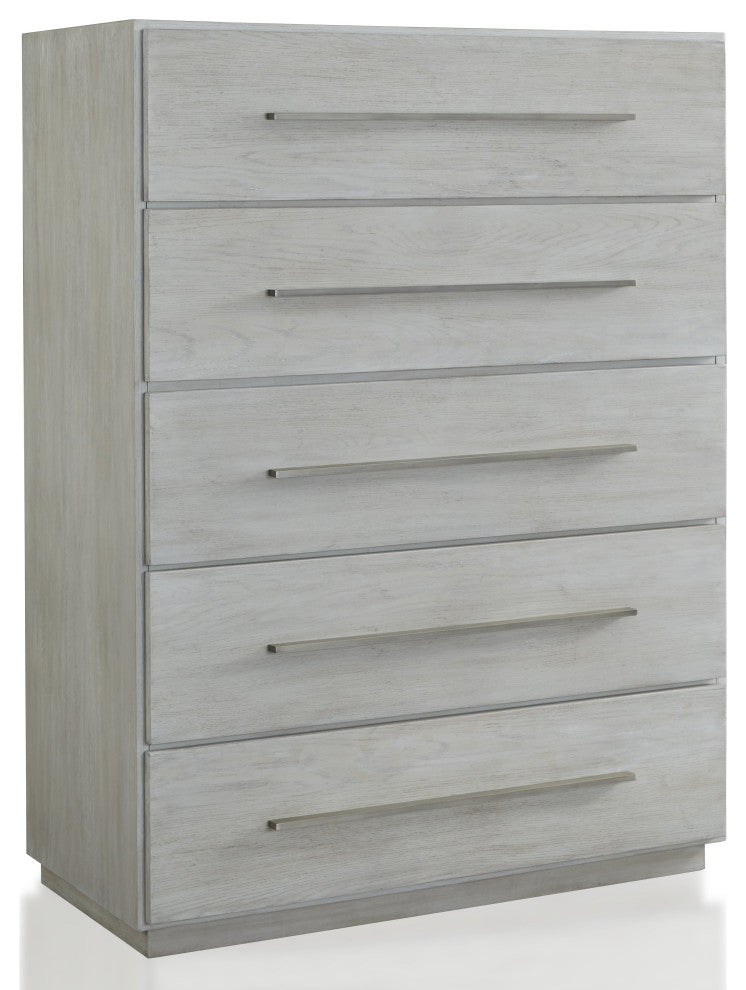Modus Destination 5 PC Queen Poster Bed Set w Chest in Cotton Grey