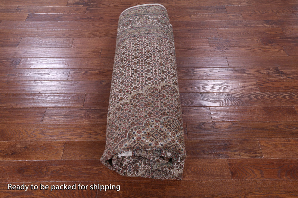 8' 11" X 12' 3" Wool & Silk Persian Tabriz Handmade Rug - Q13009