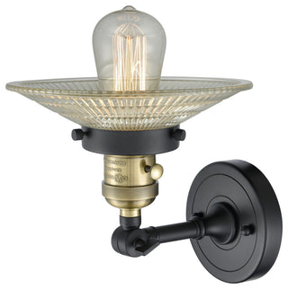 1-Light Halophane 10" Sconce, Black Antique Brass