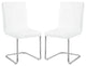 Benzara BM279171 23" Dining Side Chair Vegan Faux Leather, Set of 2, White