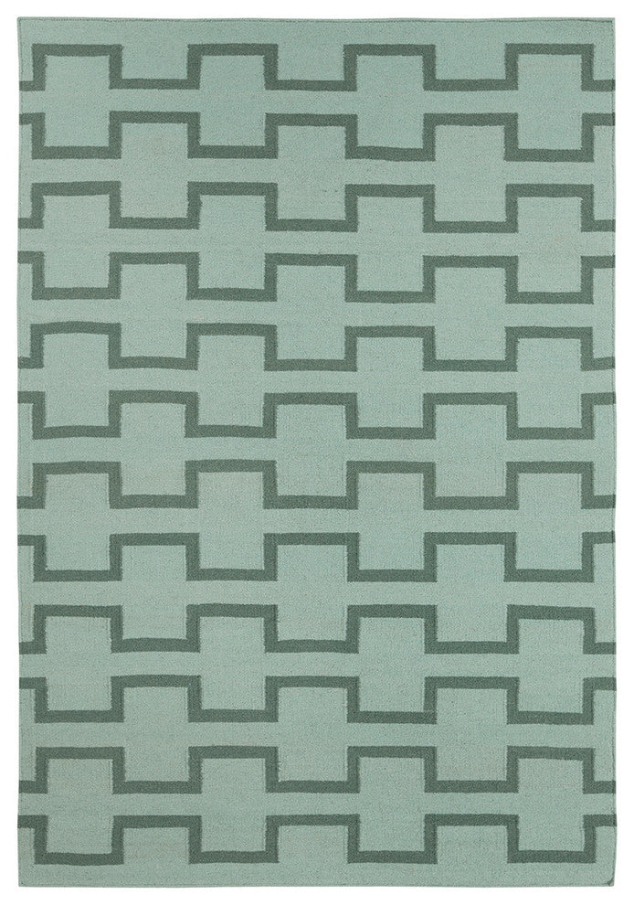 Lima Contemporary Area Rug, Blue and Green, 3'x5'