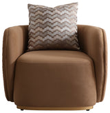 Ariana Velvet Accent Chair, Caramel/Gold