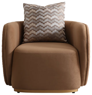Ariana Velvet Accent Chair, Caramel/Gold
