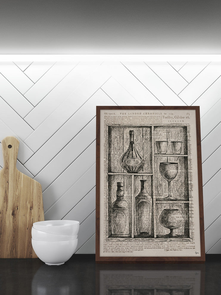 "Bartenders Cupboard" Framed Painting Print, 24"x36"