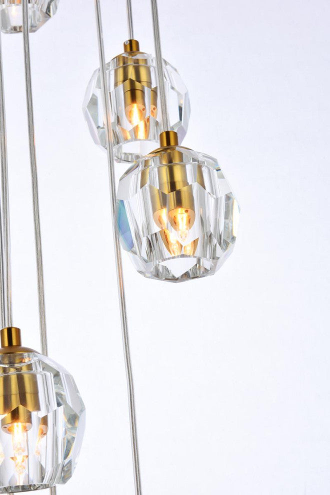 Lux Light 11" 10-Lights Gold Pendant