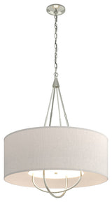 Loop Pendant, Sterling Finish, Sterling Accents, Flax Shade