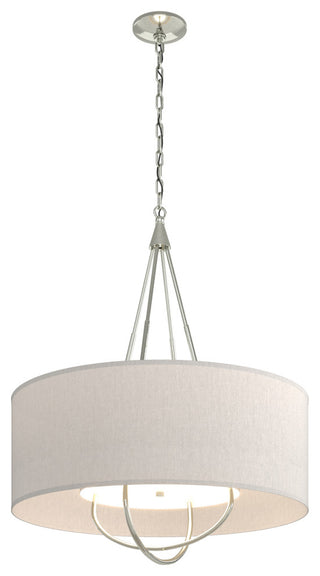 Loop Pendant, Sterling Finish, Sterling Accents, Flax Shade