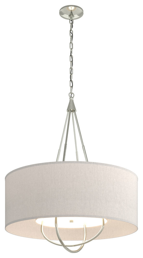 Loop Pendant, Sterling Finish, Sterling Accents, Flax Shade