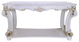 Wooden Sofa Table with Bottom Shelf in Antique Pearl