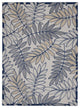 7 x 10' Ivory and Navy Leaves Indoor Outdoor Area Rug