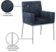 Reeves Upholstered Dining Chair, Navy, Chenille , AC,  Brushed Silver, Set of 2