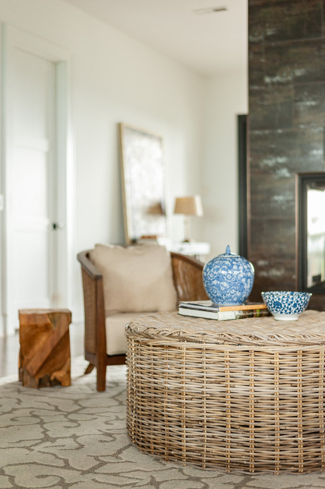 East at Main Bromley Gray Rattan Round Coffee Table