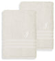 Denzi Bath Towels With Monogrammed Letter, Set of 2, J