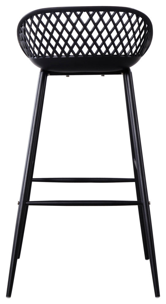 Contemporary Piazza Outdoor Barstool Black - M2 - Black