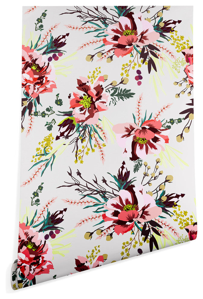 Deny Designs Holli Zollinger Poppy Wild Wallpaper, Pink, 2'x10'