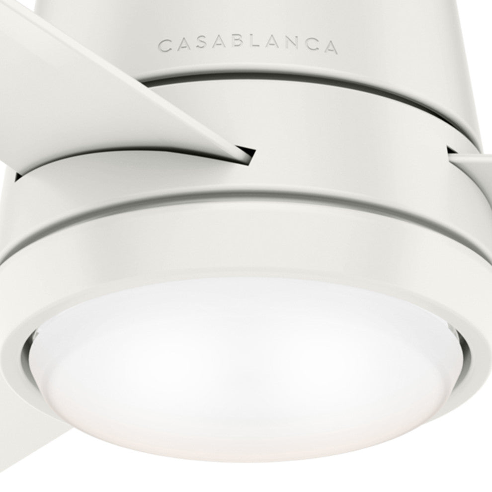 Casablanca 54" Commodus Fresh White Ceiling Fan, LED Light Kit and Wall Control