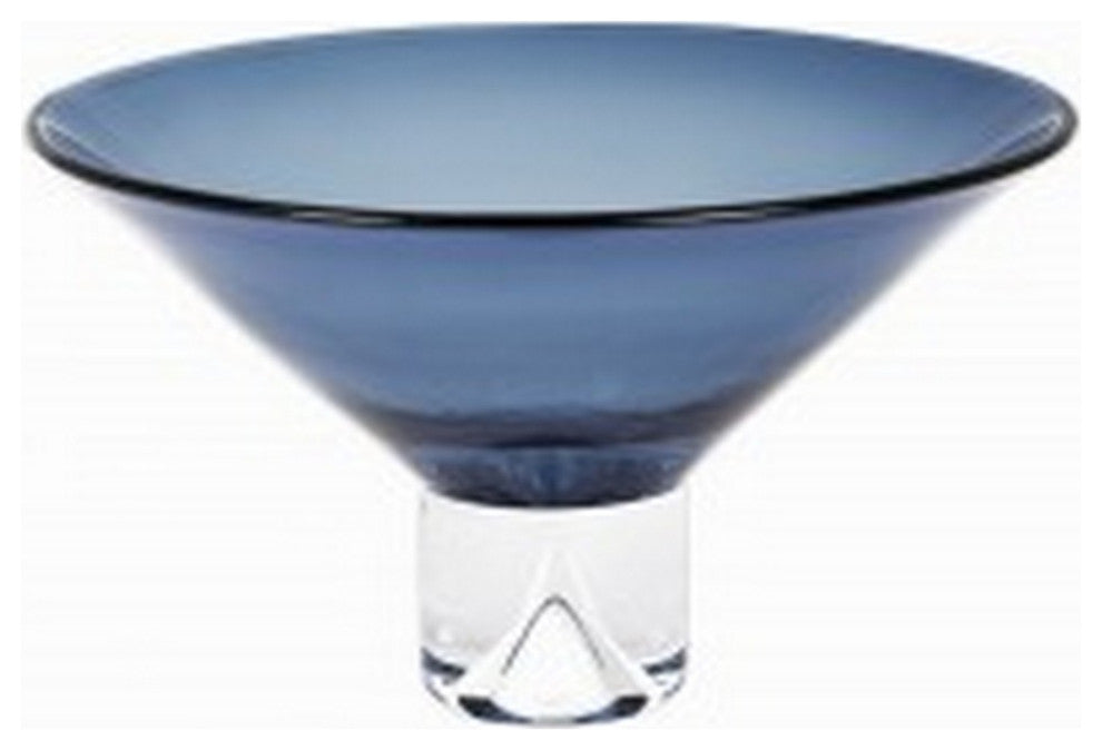 Monaco Midnight Blue European Mouth Blown Crystal 12" Centerpiece Bowl
