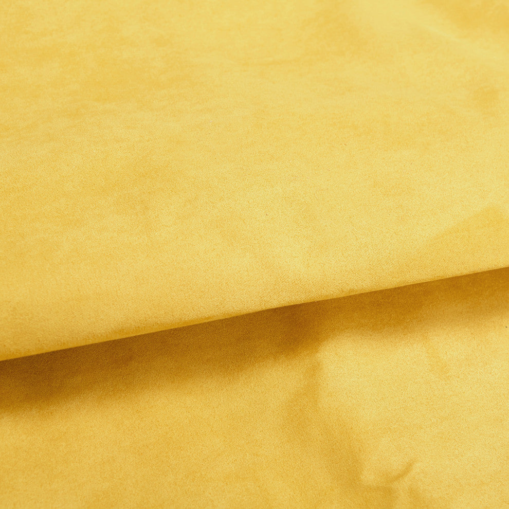 Suede Pillow Shell with Big Zipper, Lemon Curry, 20x20"