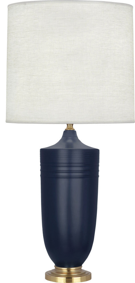 Michael Berman Hadrian Table Lamp, Matte Midnight Blue and Modern Brass