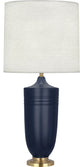 Michael Berman Hadrian Table Lamp, Matte Midnight Blue and Modern Brass