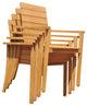9-Piece Outdoor Teak Dining Set: 72" Round Table, 8 Alps Stacking Arm Chairs
