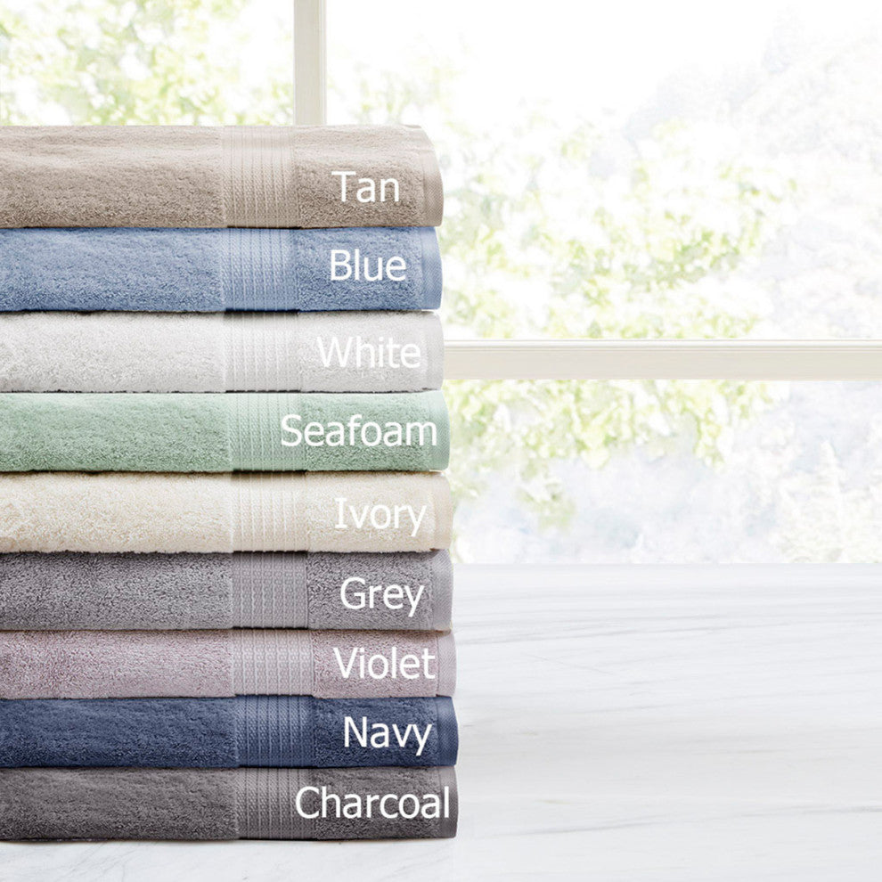 Madison Park Organic 6 Piece Organic Cotton Towel Set, Blue