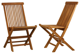 Vega Golden Teak Wood Outdoor Folding Chair, Set of 2