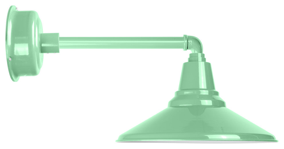 16" Calla LED Barn Light With Metropolitan Arm, Jade