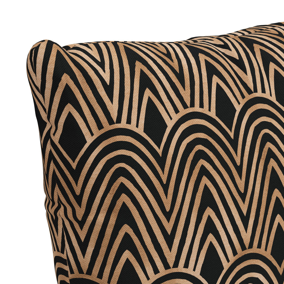 18" Decorative Pillow, Polyester Insert, Scallop Skin Black