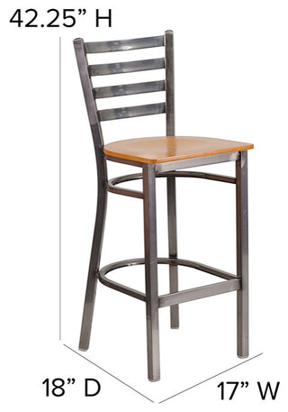 Clear Ladder Stool-Nat Seat