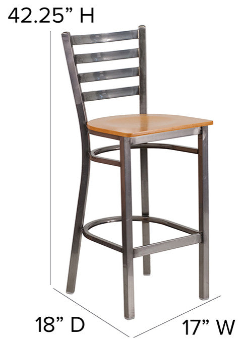 Clear Ladder Stool-Nat Seat