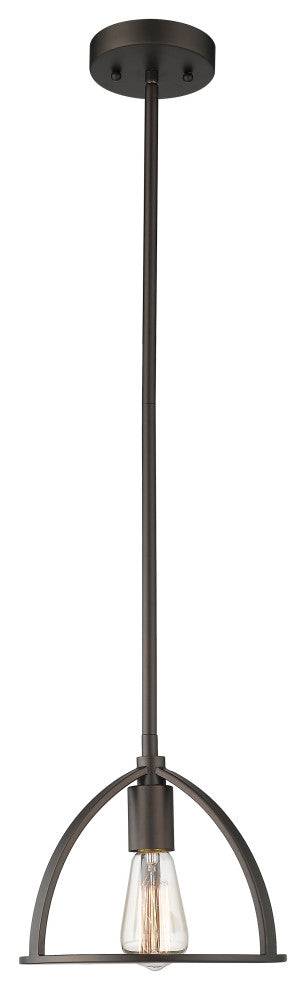 CHLOE Lighting IRONCLAD 1-Light Rubbed Bronze Mini Ceiling Pendant 9"