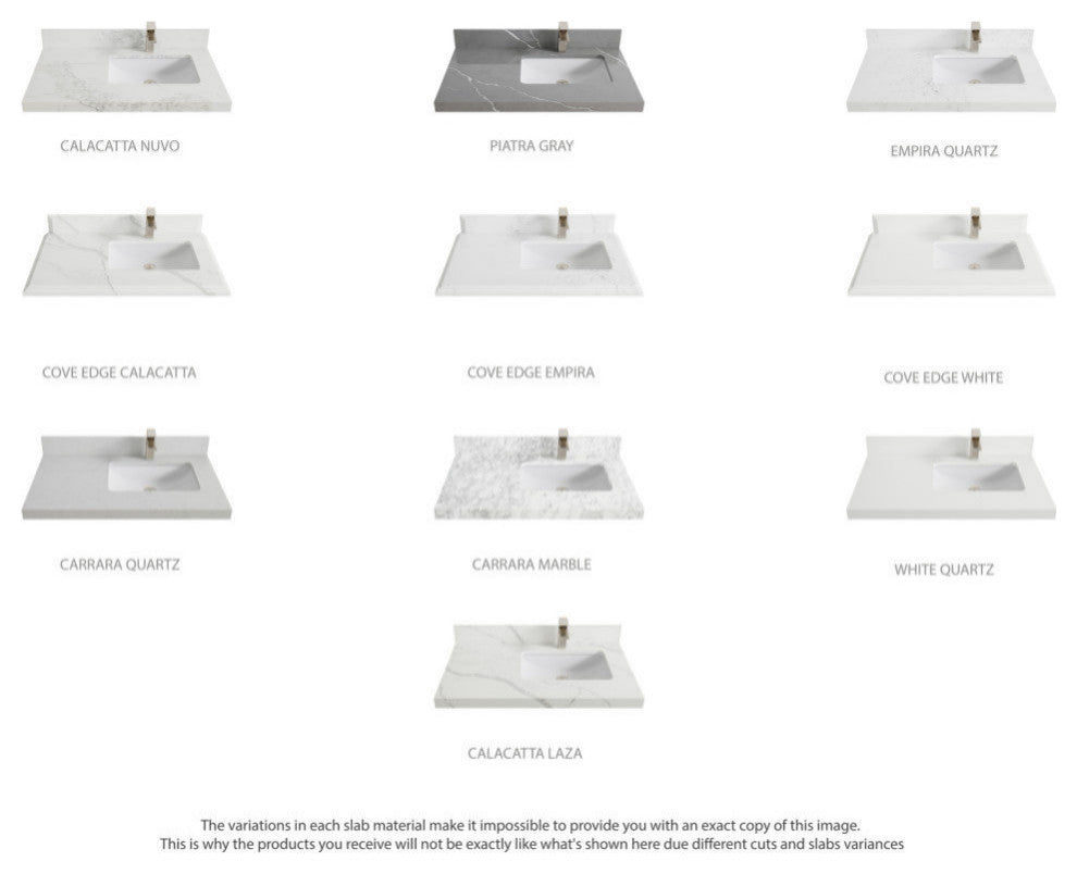 Elizabeth 36 Right Offset Bath Vanity in Light Natural Teak 2" Carrara Marble