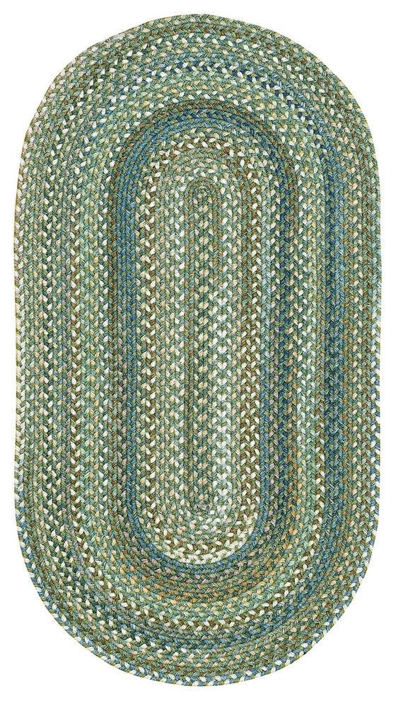 Kill Devil Hill Braided Oval Rug, Dark Green, 4''x6''