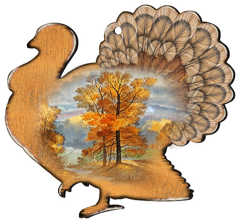 Scenic Turkey Ornament, Set of 3