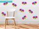 Butterfly Fabric Wall Decals in Bright Rainbow, Set of 9