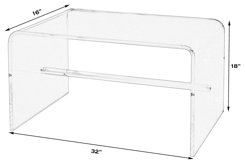 Corsica 32" W Rectangular Acrylic Coffee Table