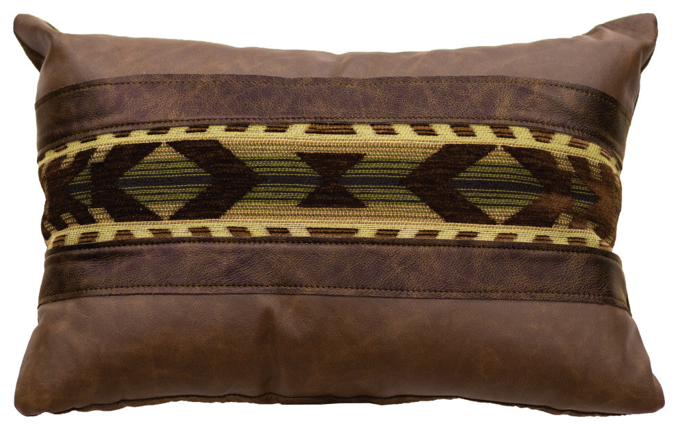 Fabric/Leather Pillow 12x18-Fabric Back