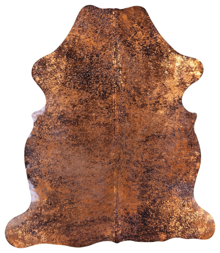 Gold Metallic Cowhide Rug 6' 9" X 6' 1" C2137