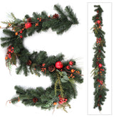 Christmas Garland 6' Pine With Cones, Berries And Fruit