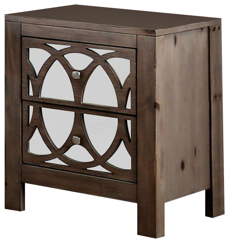 Zaragoza Contemporary Style Night Stand, Rustic Natural Tone