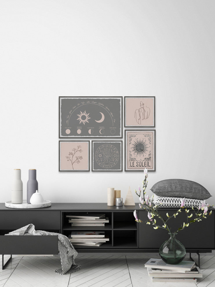 Sun and Moon Connection Pentaptych, 5-Piece Set